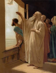 Noé enviando a pomba durante o Dilúvio